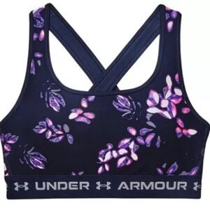 Under Armour Women's Floral Sports Bra - Black and Purple